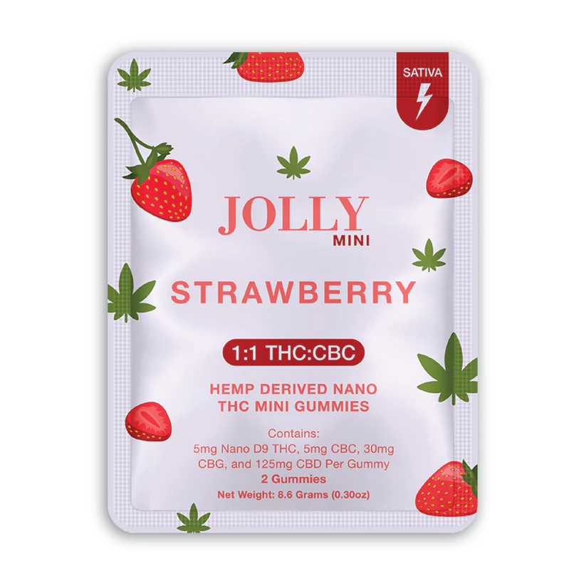Jolly Hemp Derived Nano THC Gummies Strawberry Sativa