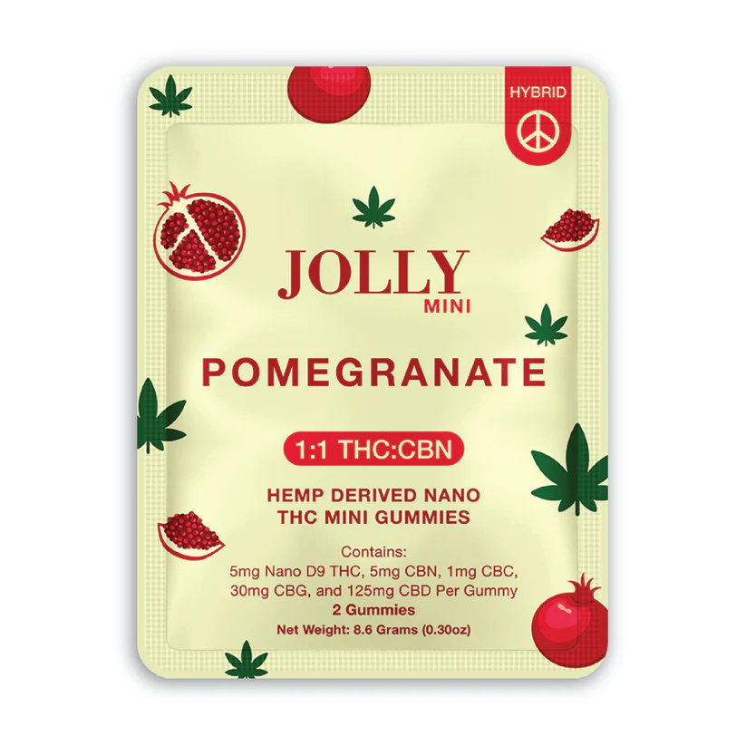Jolly Hemp Derived Nano THC Gummies Pomegranate Hybrid | Barrels