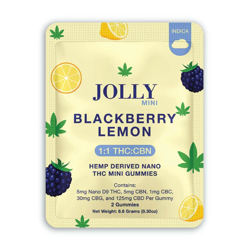 Jolly Hemp Derived Nano THC Gummies Blackberry Lemon Indica